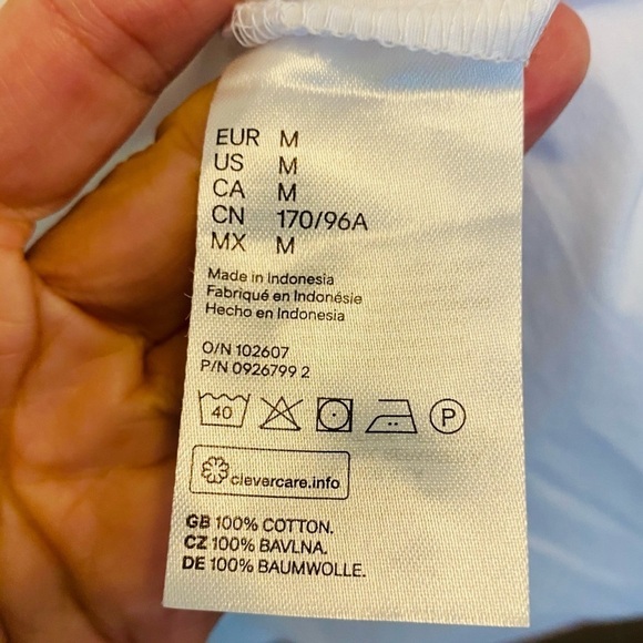 NWT H&M White poplin 100% cotton oversized dress with statement sleeves Size M - Picture 7 of 9